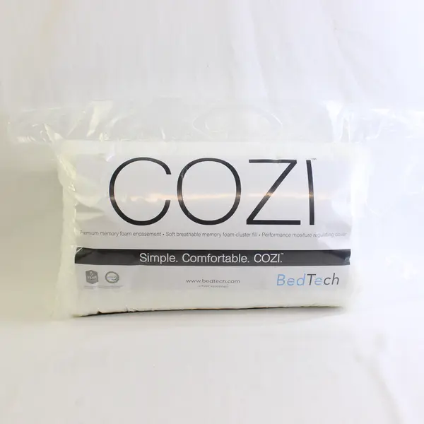 Cozi Bed Tech Premium Memory Foam Encasement Pillow Standard Size White