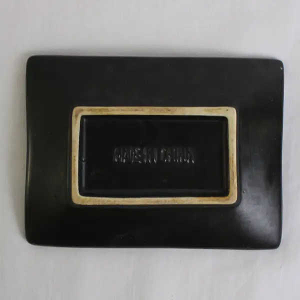 Unbranded Green/Black Rectangular Ceramic Sushi/Appetizer Plate 5.75" x 4.25"