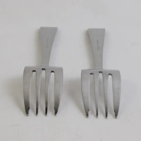 Lot of 2 Wallace Silver Julienne Pattern 18/10 SS Salad Forks 7.25" Rare HTF