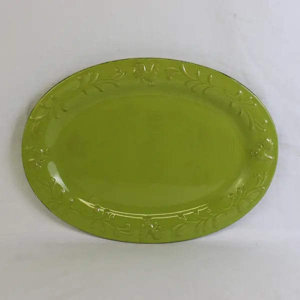 American Retro Light Green Farm House Style 16.5" Oval Serving Platter 2004