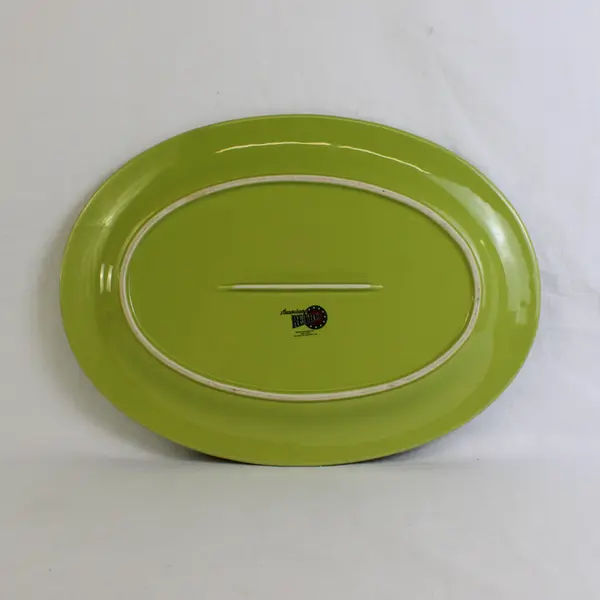 American Retro Light Green Farm House Style 16.5" Oval Serving Platter 2004