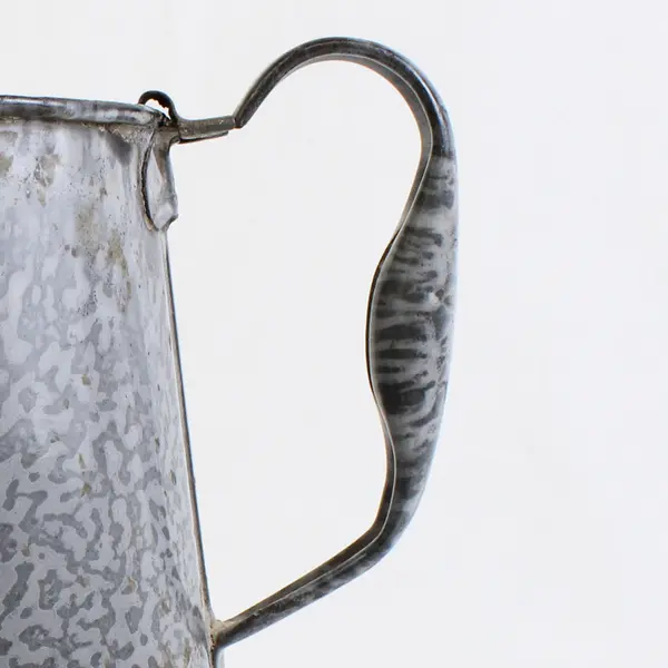 Vintage Unbranded Gray Speckled Enamelware Metal Coffee Pot 7" Tall