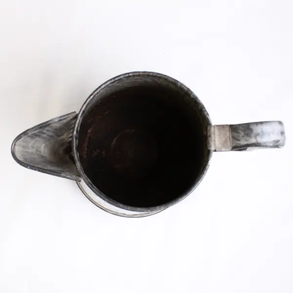 Vintage Unbranded Gray Speckled Enamelware Metal Coffee Pot 7" Tall