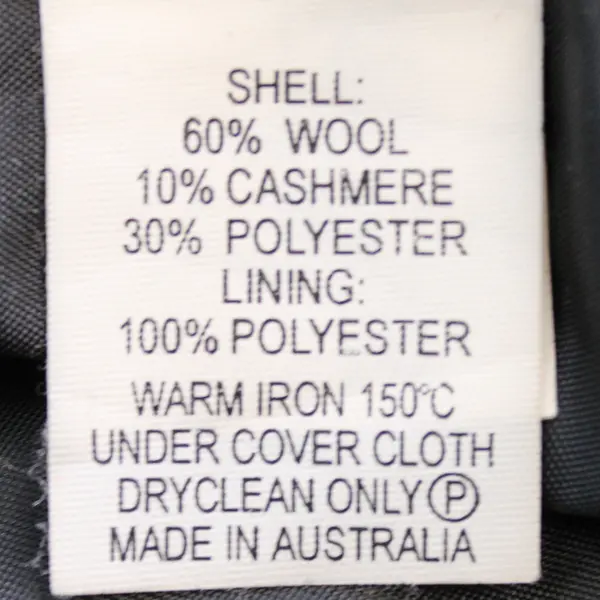 Glassons Black Wool Blend Double-Breasted Trench Coat Women's Size 16