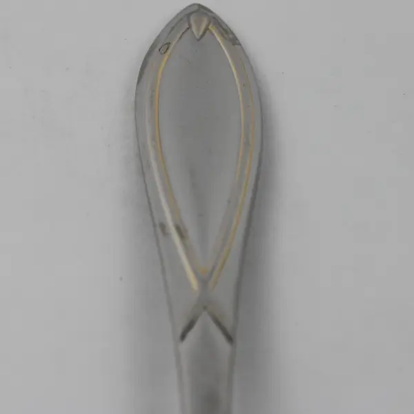 Lot of 6 Wallace Silver Gold Vista Pattern Gold Accent 18/8 SS Soup Spoons Rare