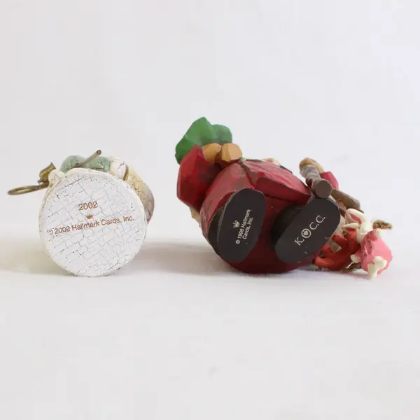 Lot Of 2 Hallmark Santa Hanging Ornaments Christmas 1998 & 2002