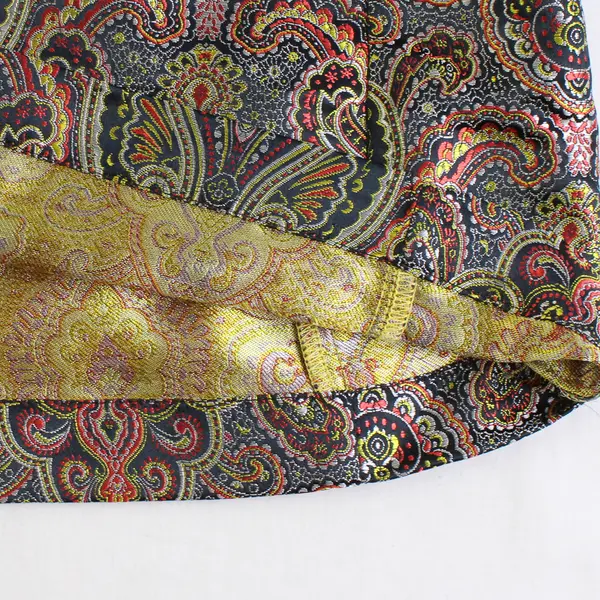 Chico's Design Boho Multicolor 3/4-Sleeve Satin Button-Up Women's Size 3