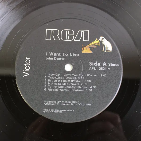 John Denver I Want To Live Record Vinyl LP