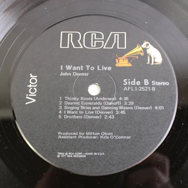 John Denver I Want To Live Record Vinyl LP