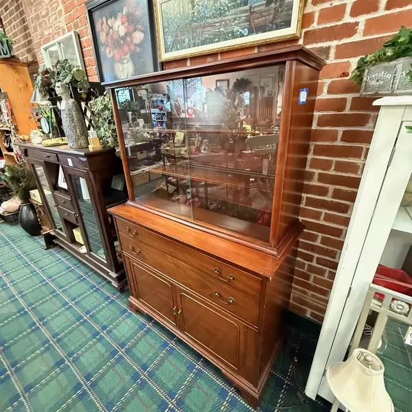 Vintage Brickwede Wood China Cabinet Glass Display Case - Local Pickup Only