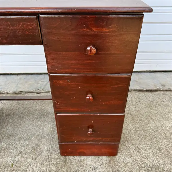 4 Drawer Dark Wood Particle Board Writing Desk - Local Pickup Only