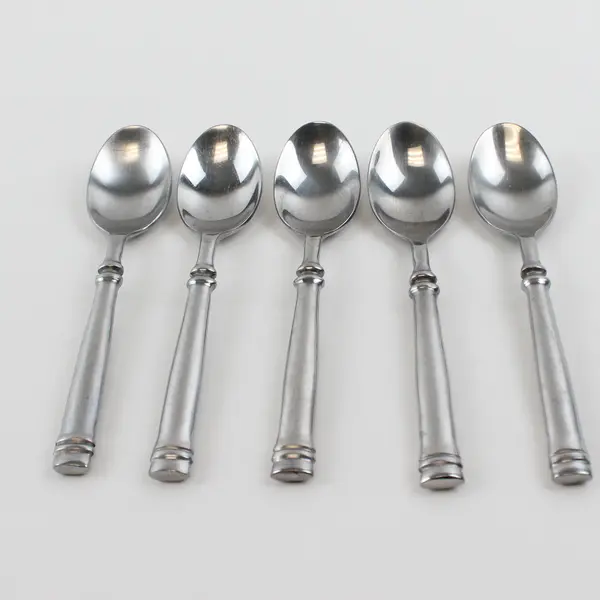 Lot Of 5 Artisanware Silver ARN3 (Stainless) Flatware Teaspoons 6.75" Long