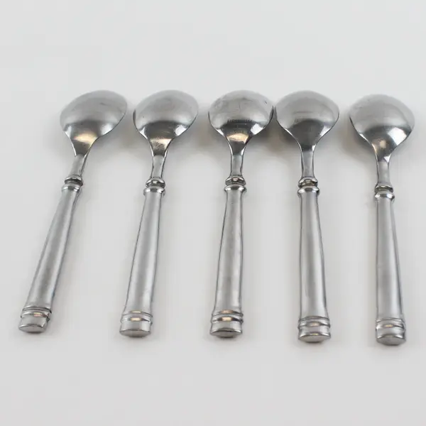 Lot Of 5 Artisanware Silver ARN3 (Stainless) Flatware Teaspoons 6.75" Long