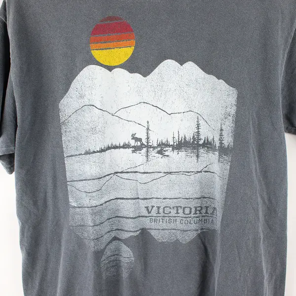 Gildan Victoria British Columbia Gray Graphic T-Shirt Men's Medium