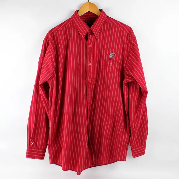 Antiqua Portland Trail Blazers Striped Button-Down Men's Size Large