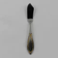 Wallace Silver Gold Vista Pattern Gold Accent 18/8 SS Butter Knife Rare 6.5"