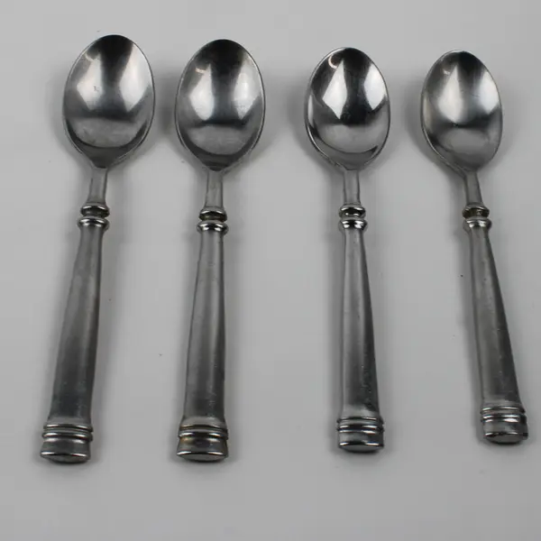 Lot Of 4 Artisanware Silver ARN3 (Stainless) Flatware Soup Spoons 8" Long