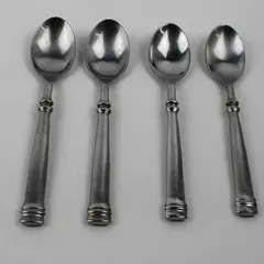 Lot Of 4 Artisanware Silver ARN3 (Stainless) Flatware Soup Spoons 8" Long