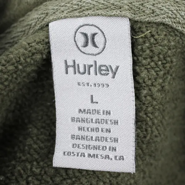 Hurley Army Green Pullover Hoodie Men's Size Large
