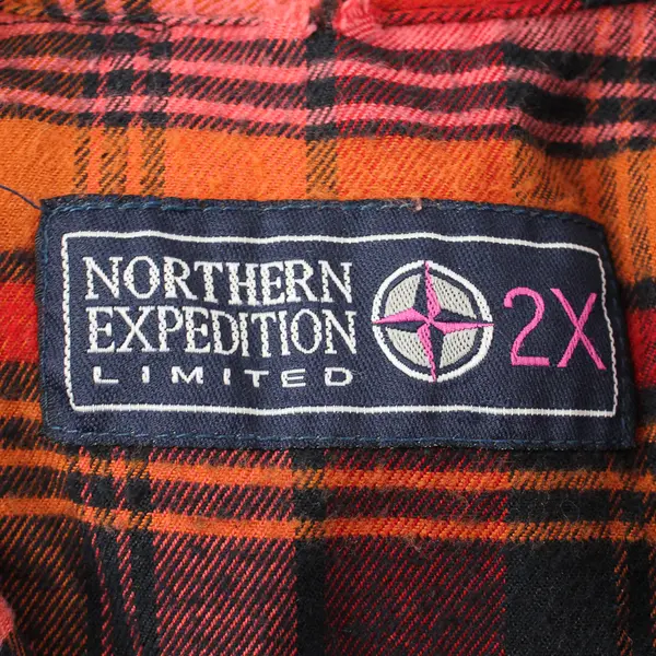 Northern Expedition Limited Red Orange Pink Flannel Women's Size 2X