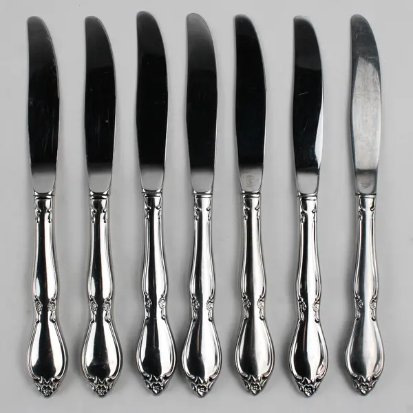 Lot Of 7 Oneida Silver Chatelaine (Stainless) Flatware Dinner Knives 8.75" Long