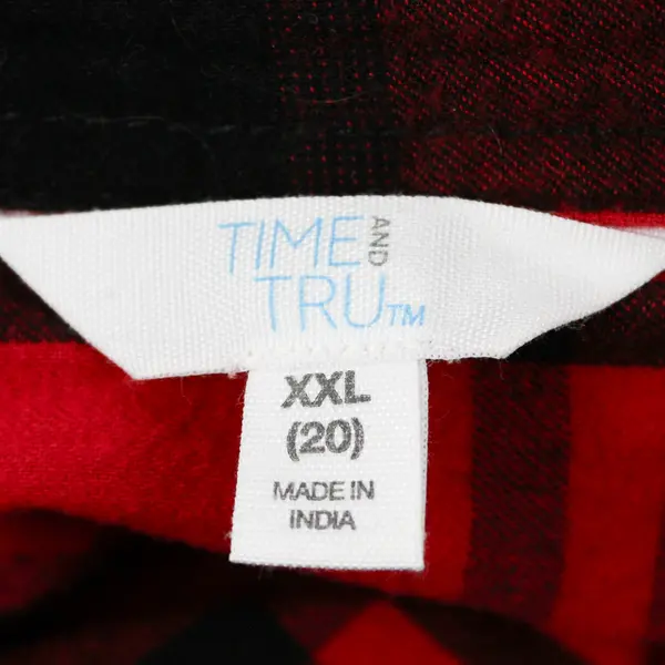 Time And Tru Red and Black Plaid Button-Up Women's Size XXL