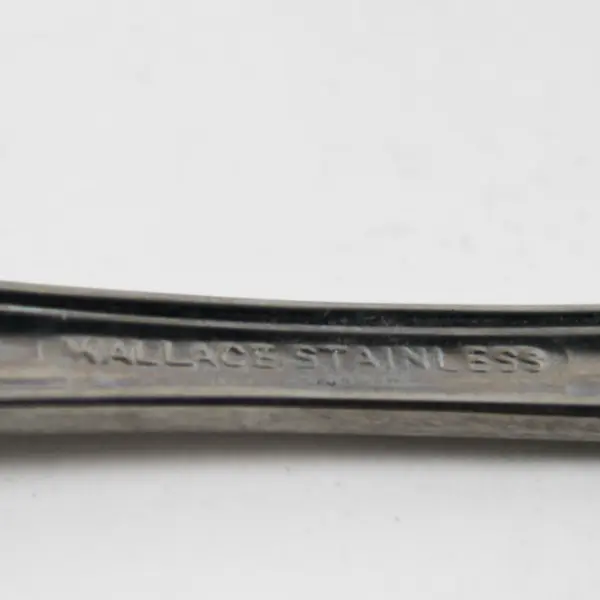Wallace Silver Discretion Pattern Stainless Solid Serving Spoon 8.25" Long Rare