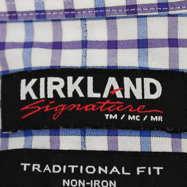 Kirkland Signature Blue & Purple Windowpane Button-Down Men's 16-32/33
