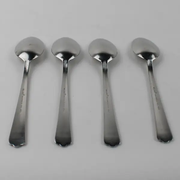 Lot of 4 Wallace Silver Golden Apollo 18/8 Soup Spoons W/Gold Accents 7.25" Rare