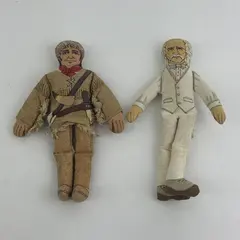 1979 Hallmark Mark Twain & Davey Crockett 7" Printed Cloth Dolls