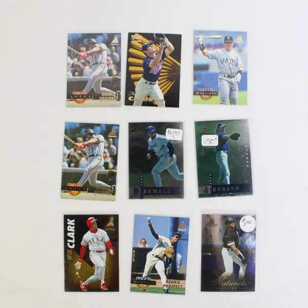 Lot of 9 Vintage 1994-98 Pinnacle Baseball Cards