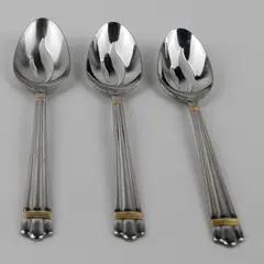 Lot of 3 Wallace Silver Golden Apollo 18/8 Pierced Spn W/Gold Accents 8.25" Rare