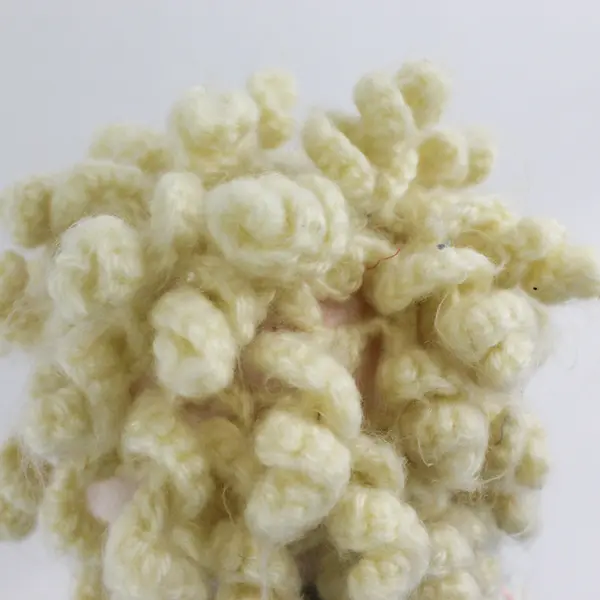 Handmade Flannel Rag Doll With Knit Hair Embroidered Face 15.5"