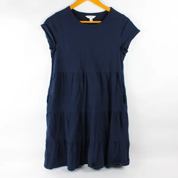 Time And Tru Navy Blue Tiered T-Shirt Dress Women's XS 0-2