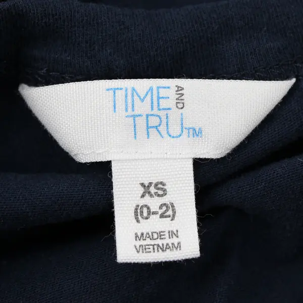 Time And Tru Navy Blue Tiered T-Shirt Dress Women's XS 0-2