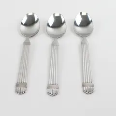 Lot of 3 Wallace Silver Esprit Pattern 18/10 SS Oval Soup Spoons 7.5" Good