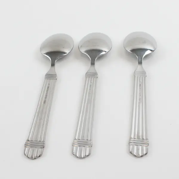 Lot of 3 Wallace Silver Esprit Pattern 18/10 SS Oval Soup Spoons 7.5" Good