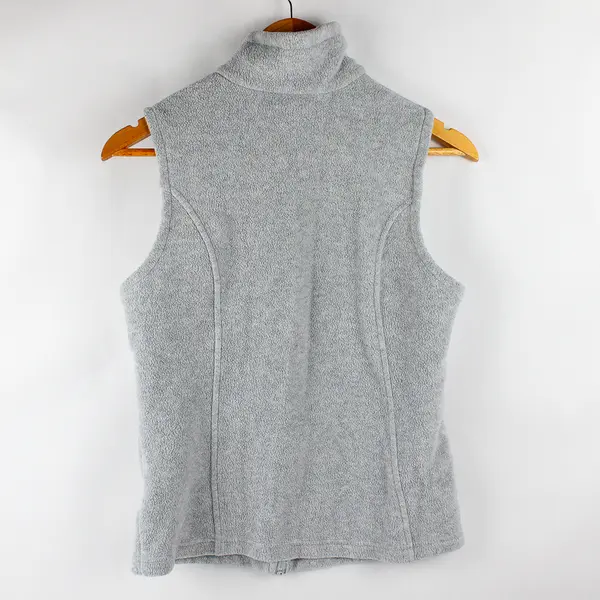 Columbia Light Gray Full-Zip Fleece Vest Women's Size Small