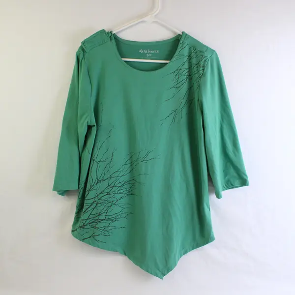 Silverts Green Adaptive Top Tree Branch Design Women's Size Small