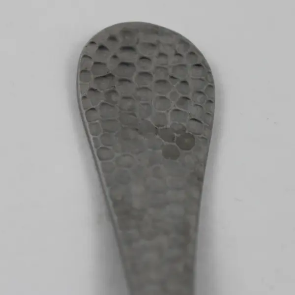 Lot of 2 Wallace Silver Hammered Pattern Stainless Oval Soup Spoons 8.25" Good