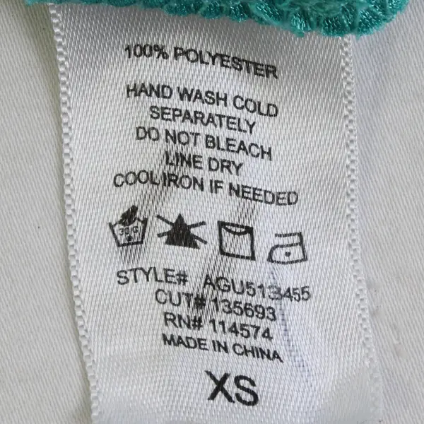 Ro & De Top Teal Ribbed Short-Sleeved Top Women's Size XS