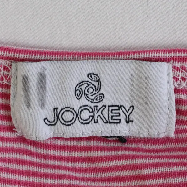 Jockey Pink and White Striped Knee-Length T-Shirt Dress Women's Small