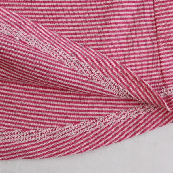 Jockey Pink and White Striped Knee-Length T-Shirt Dress Women's Small