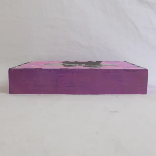 Gladys + Friend by Veronica Bartlett Collage Art on Wood Panel 8" x 8" 