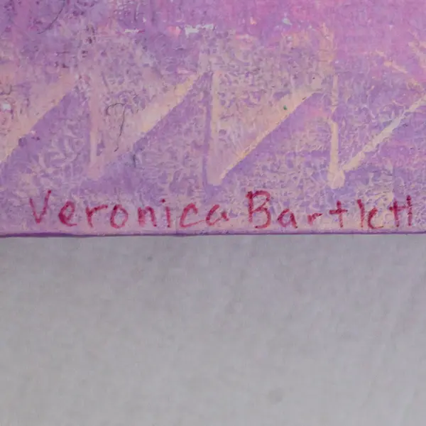 Big Brother by Veronica Bartlett Collage Art on Wood Panel 8" x 8" 