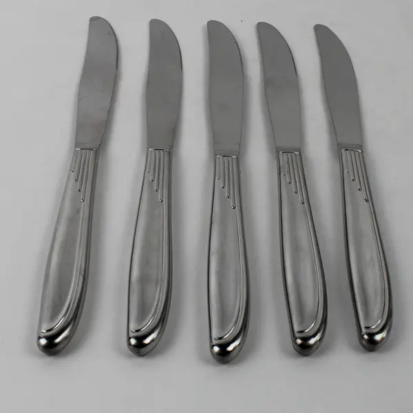 Lot Of 5 Oneida Silver Sand Dune (Stainless) Flatware Dinner Knives 8.75" Long