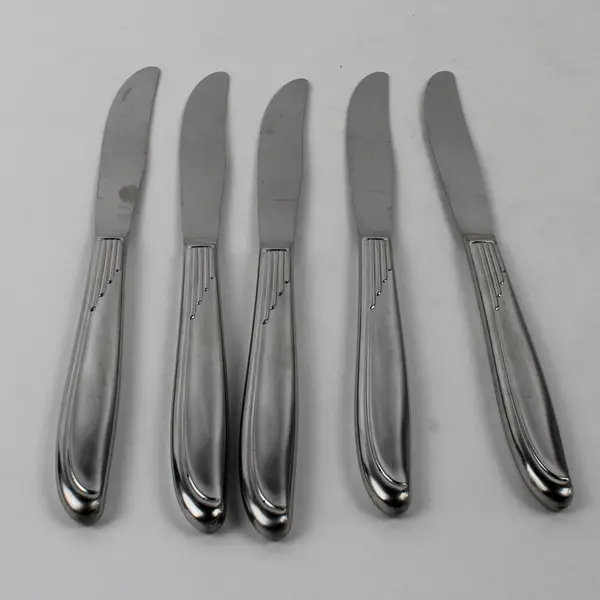 Lot Of 5 Oneida Silver Sand Dune (Stainless) Flatware Dinner Knives 8.75" Long