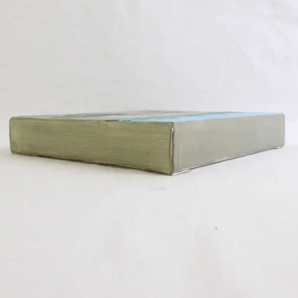 Colorful Quirky Mixed Media Art by Veronica Bartlett Collage on Canvas 8" x 8"