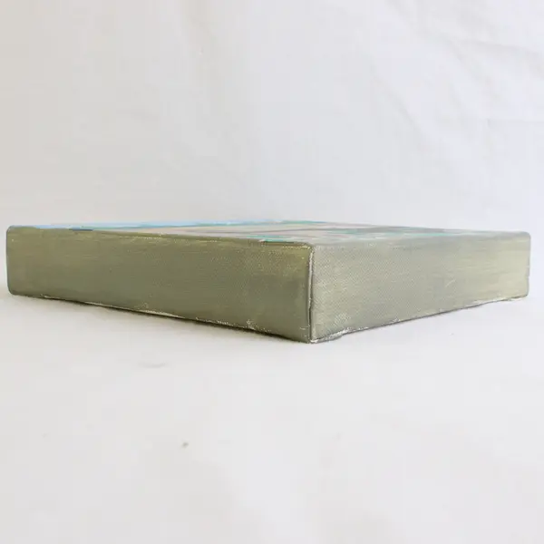 Colorful Quirky Mixed Media Art by Veronica Bartlett Collage on Canvas 8" x 8"