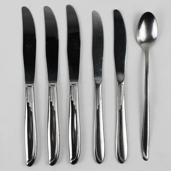 Lot Of 6 Oneida Silver Sand Dune (Stainless) Flatware 5 Knives 1 Iced Tea Spoon